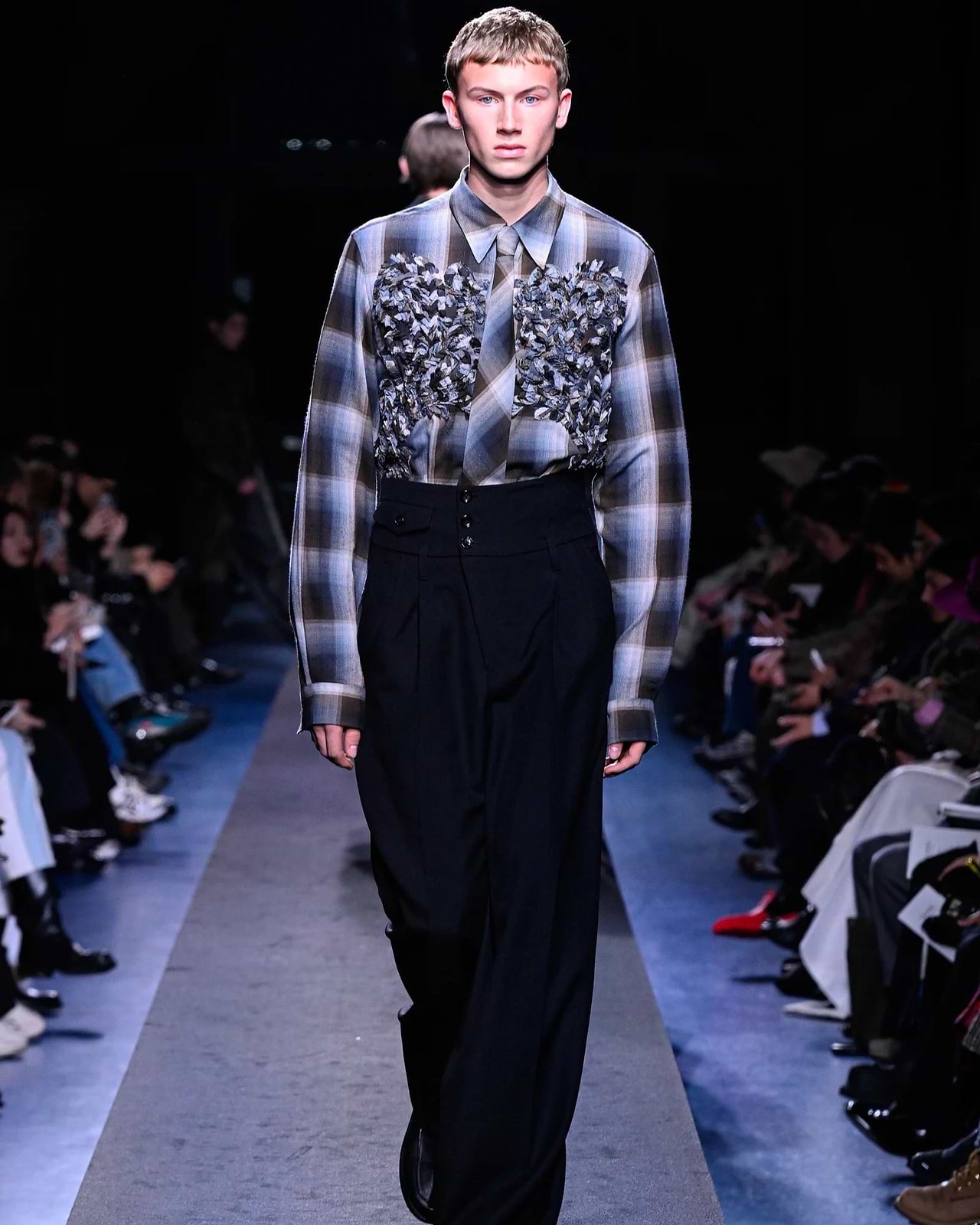 【25AW】チェックエンブロイダリーシャツ