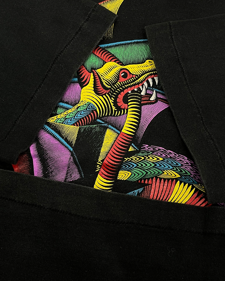 【THIS MAN】1990's M.C ESCHER "DRAGON" アート Tシャツ（サイズL）