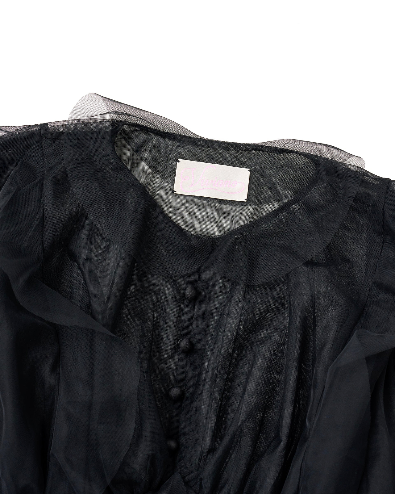 VIVIANO】チュールシュミーズ | シアー シャツ | ブラック | F/STORE 