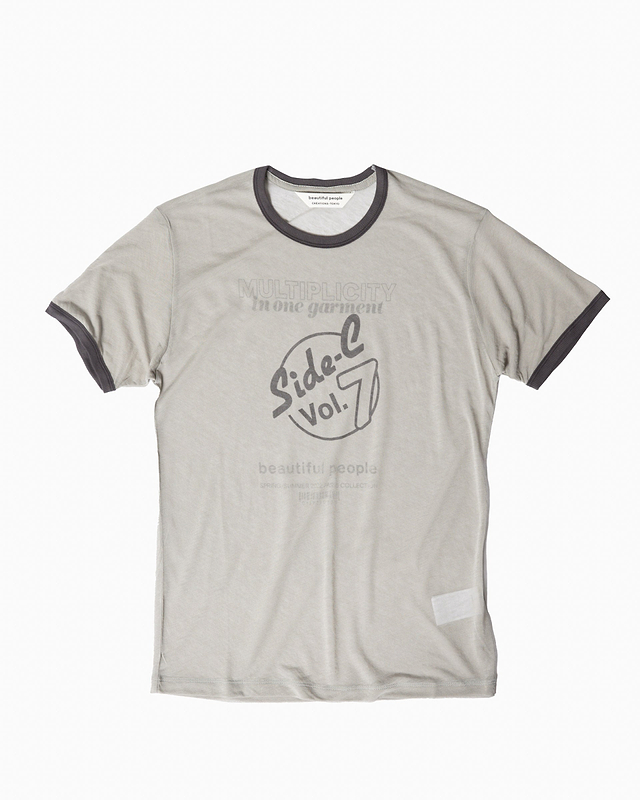 シースルージャージーリンガーTシャツ（グレー）