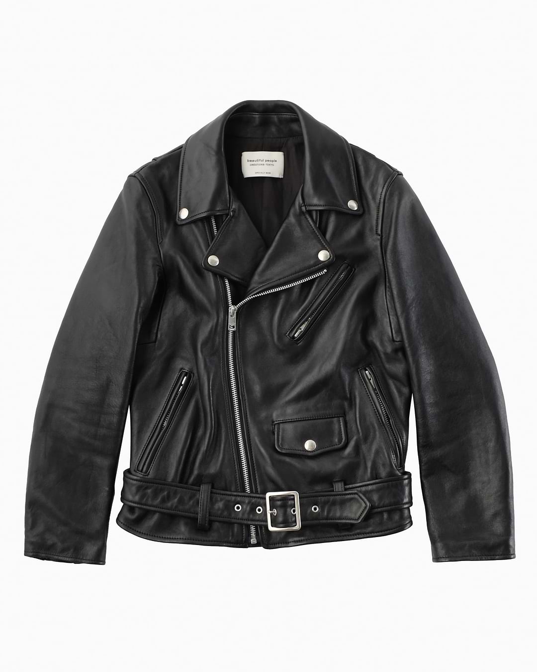 beautiful people】ライダースジャケット（ブラック／サイズ170〜200  