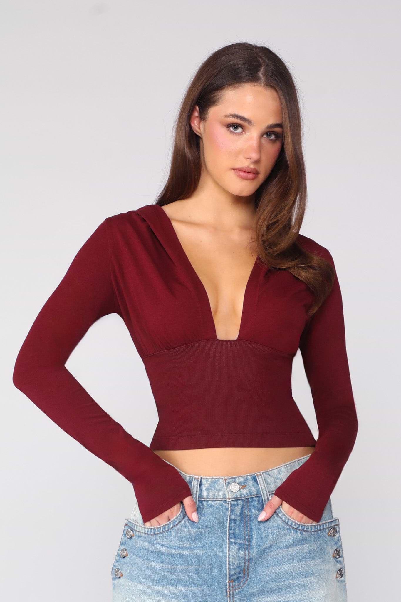 SLOAN LONG SLEEVE / RUBY