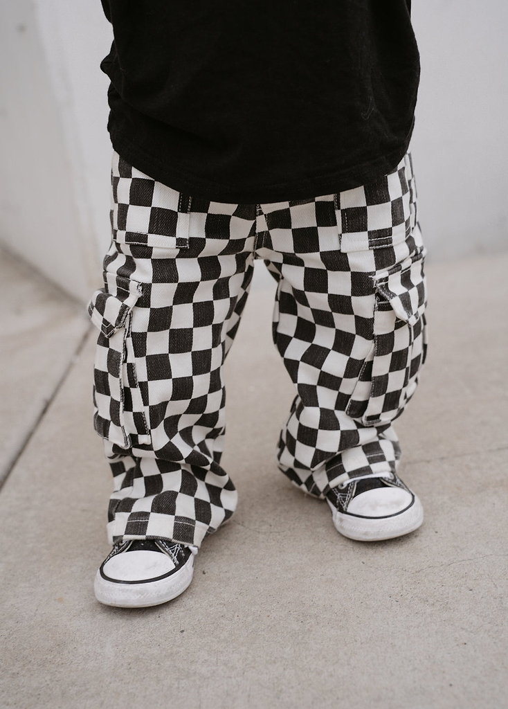 Checkered Baggy Cargo Pants