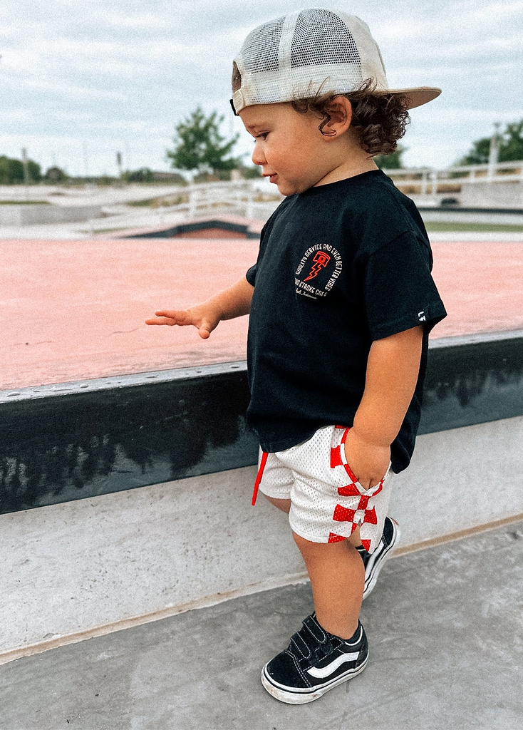 Red Checker Courtside Shorts