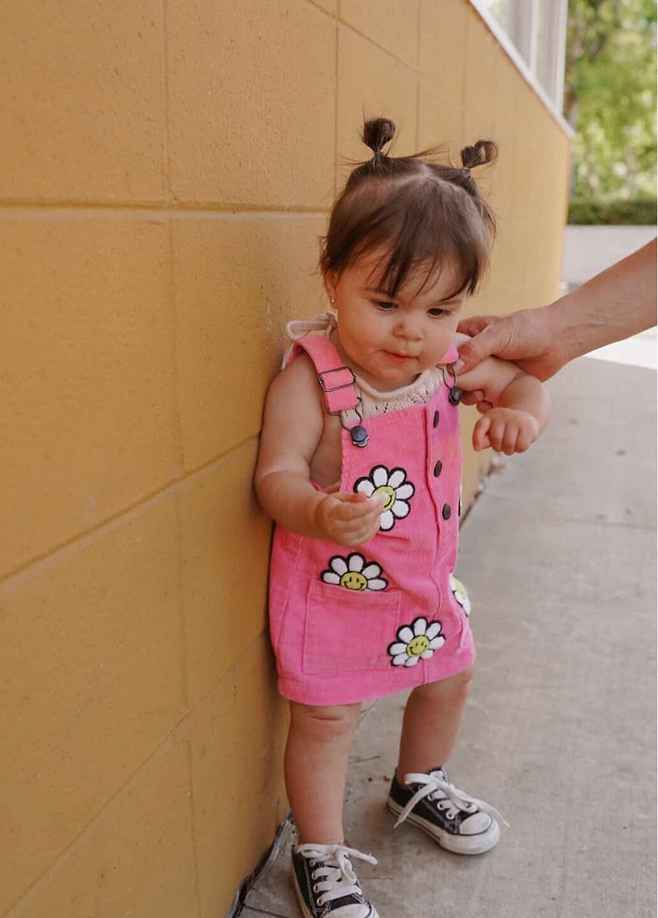 Little Bloomer Pink Corduroy Dress