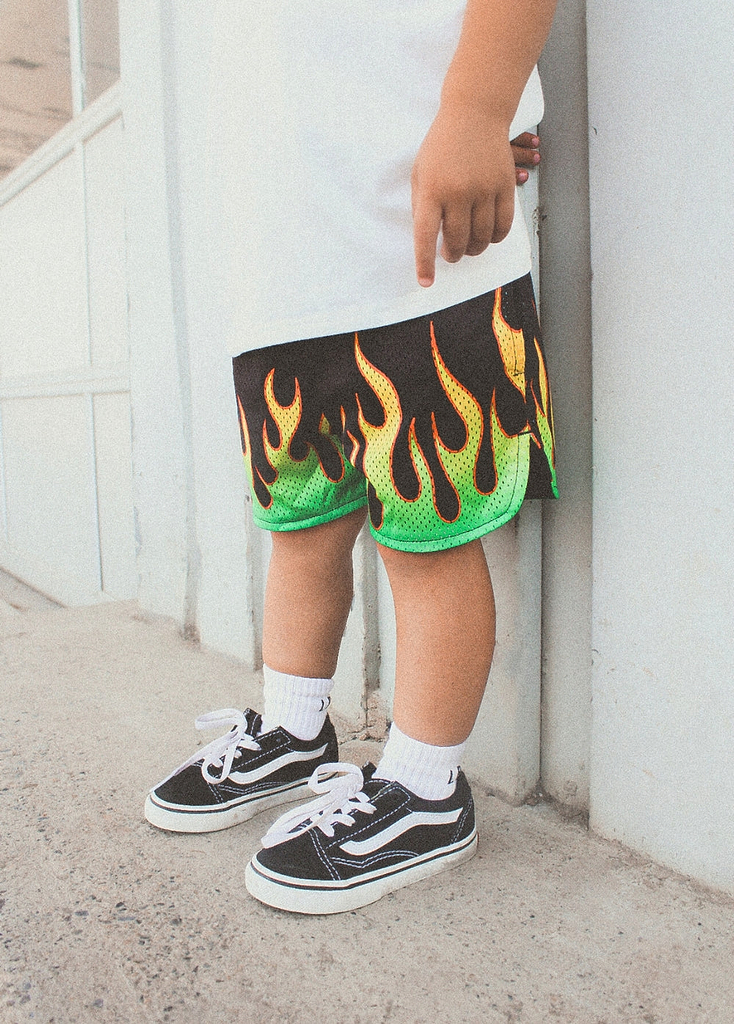 Heater Flame Shorts Green