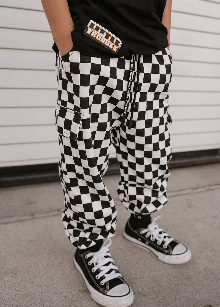 Checkered Cargo Sweatpants