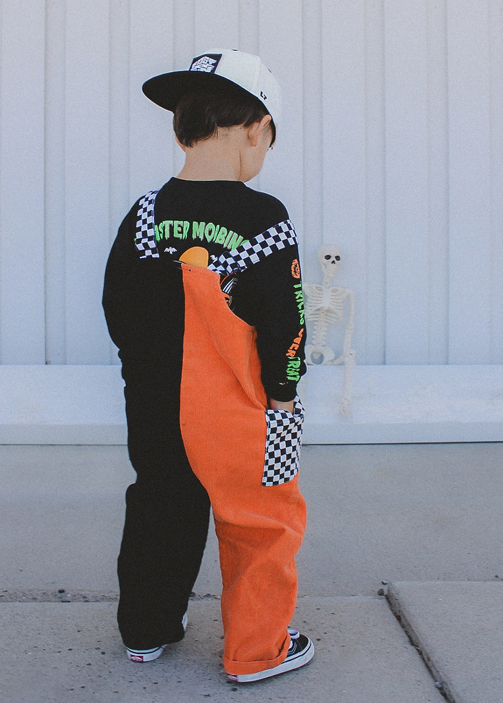 Colorblock Orange Overalls