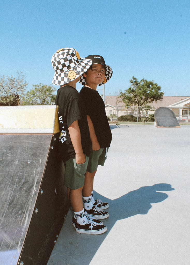 Smiley Bucket Hat Checkers
