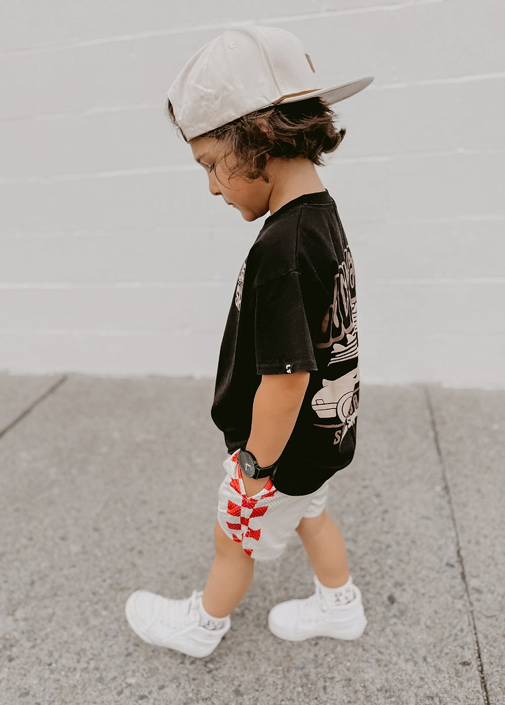 Red Checker Courtside Shorts