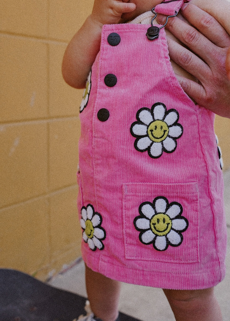 Little Bloomer Pink Corduroy Dress