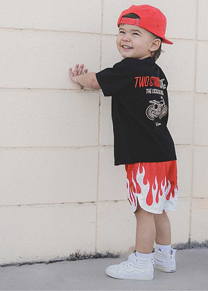 Heater Flame Shorts Red