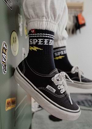 Speedster Crew Socks Black