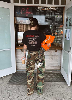 Two Stroke Cafe Adult T-Shirt