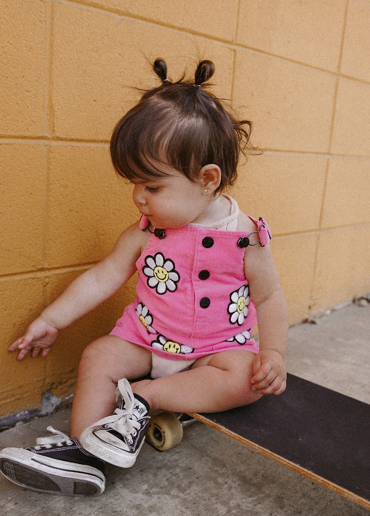 Little Bloomer Pink Corduroy Dress