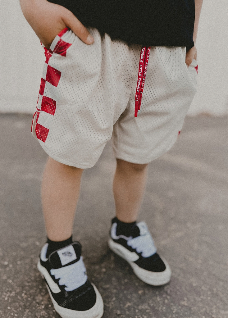 Red Checker Courtside Shorts