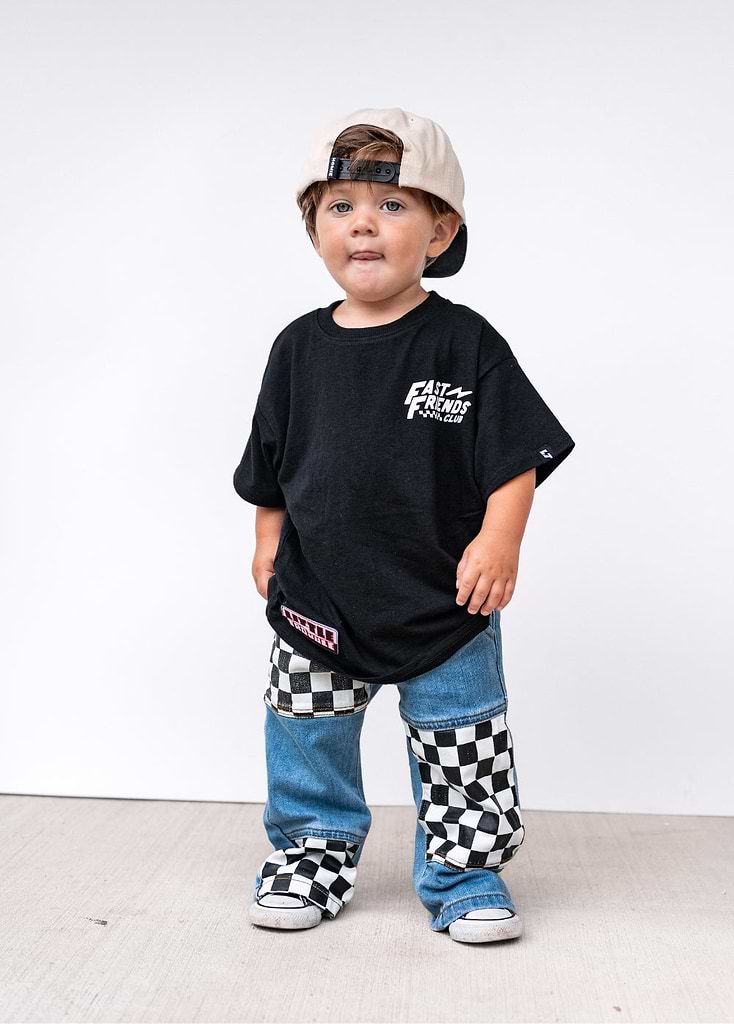 Checker Patch Baggy Jeans