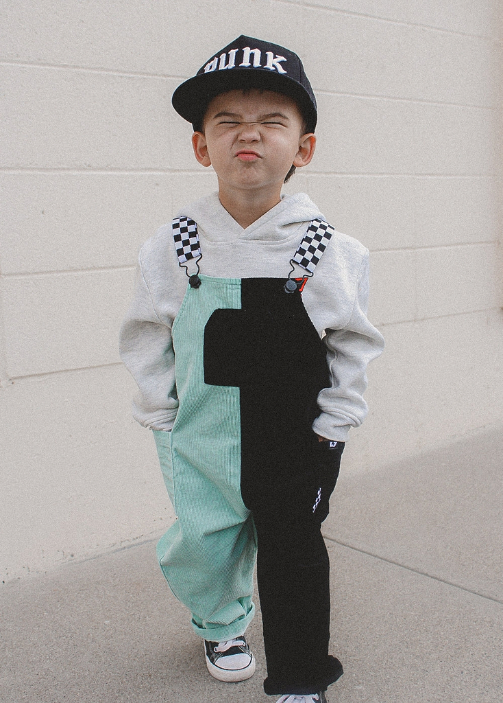 Colorblock Mint Overalls