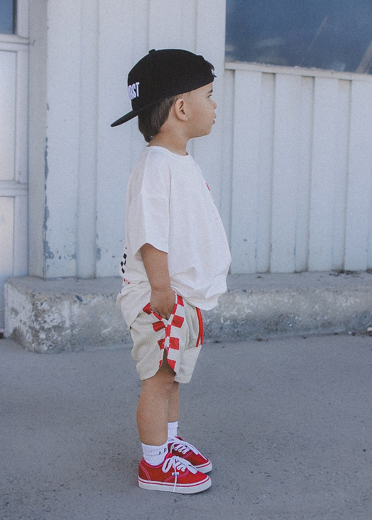Red Checker Courtside Shorts