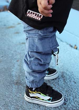 Dusty Blue Cord Cargos