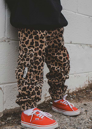 Leopard Cord Cargos