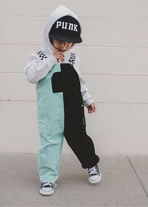 Colorblock Mint Overalls