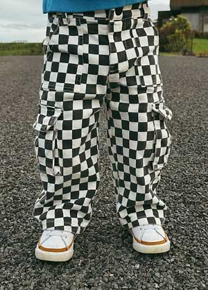 Checkered Baggy Cargo Pants