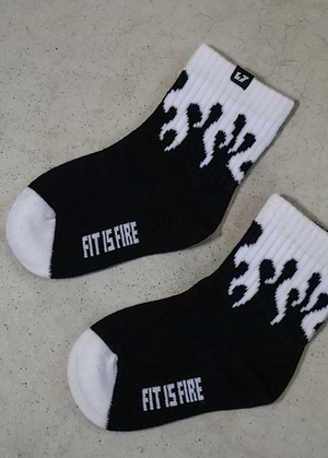 White Flame Crew Socks
