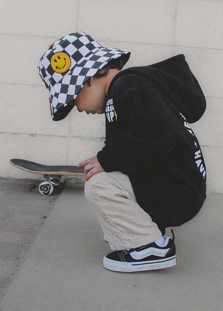 Smiley Bucket Hat Checkers