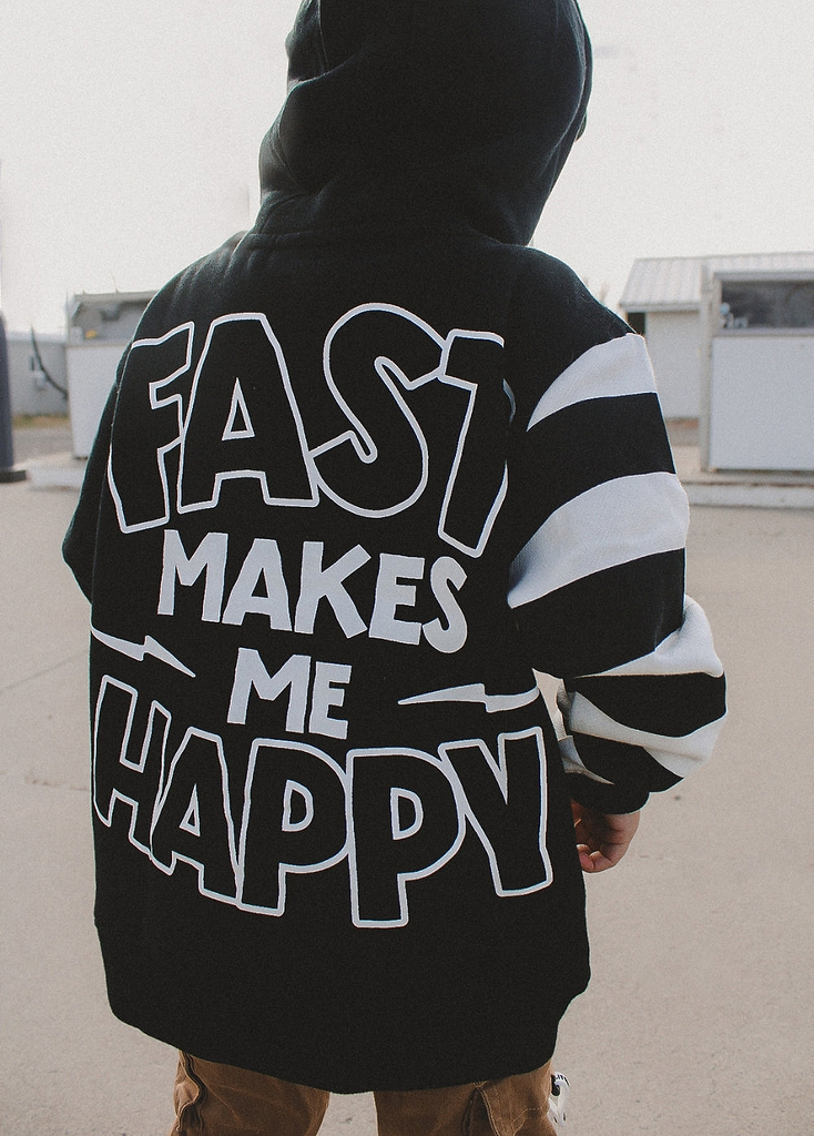 Fast Makes Me Happy Hoodie Black