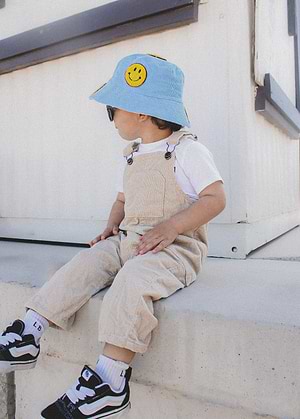 Smiley Bucket Hat Blue