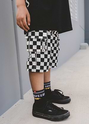 Classic Checkered Cargo Shorts