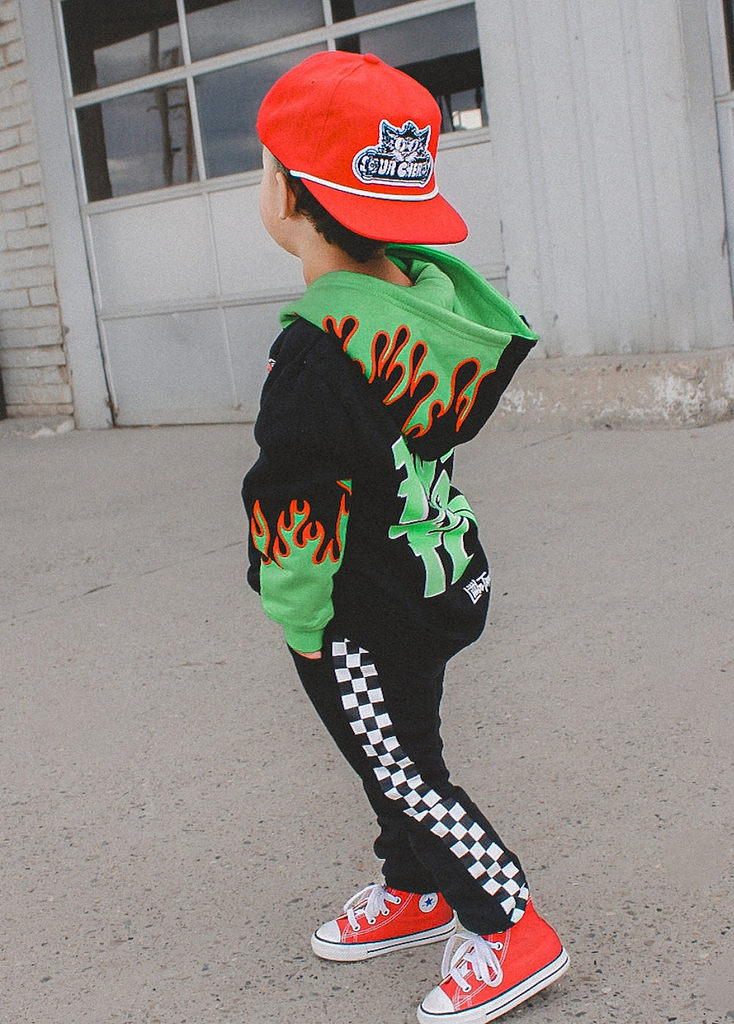 Fuel The Fun Green Flame Hoodie