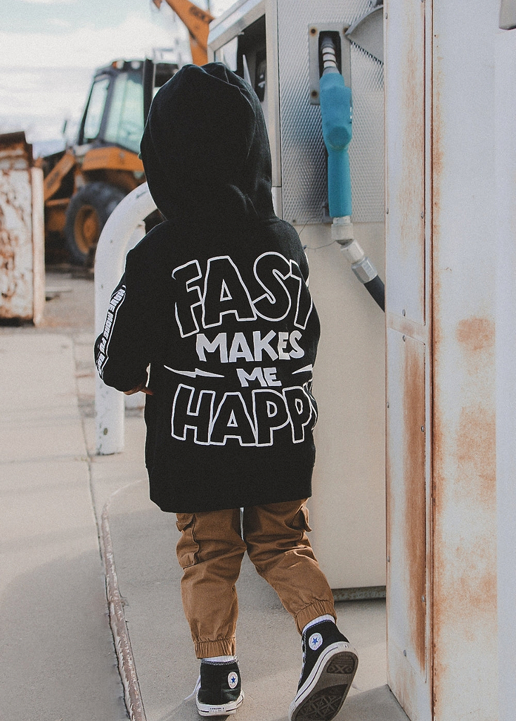 Fast Makes Me Happy Hoodie Black