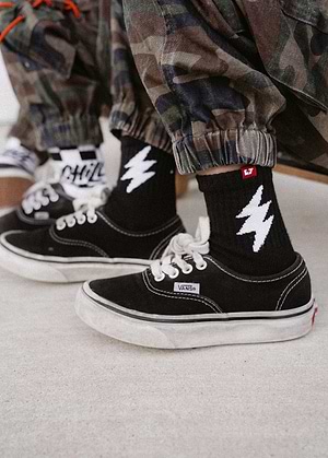 Bolt Crew Socks Black