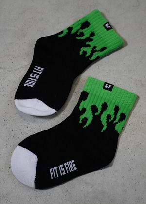 Green Flame Crew Socks