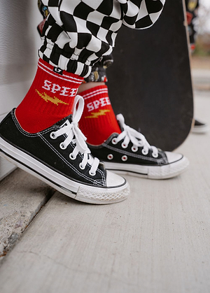 Speedster Crew Socks Red
