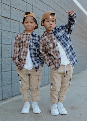 Two-Tone Flannel Navy/Brown