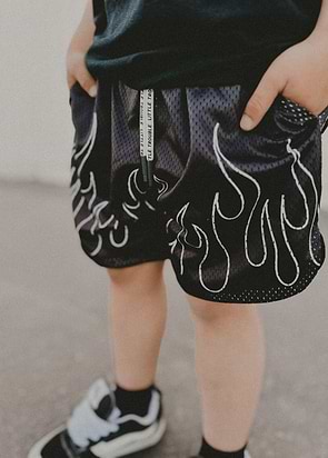 Heater Flame Shorts Black