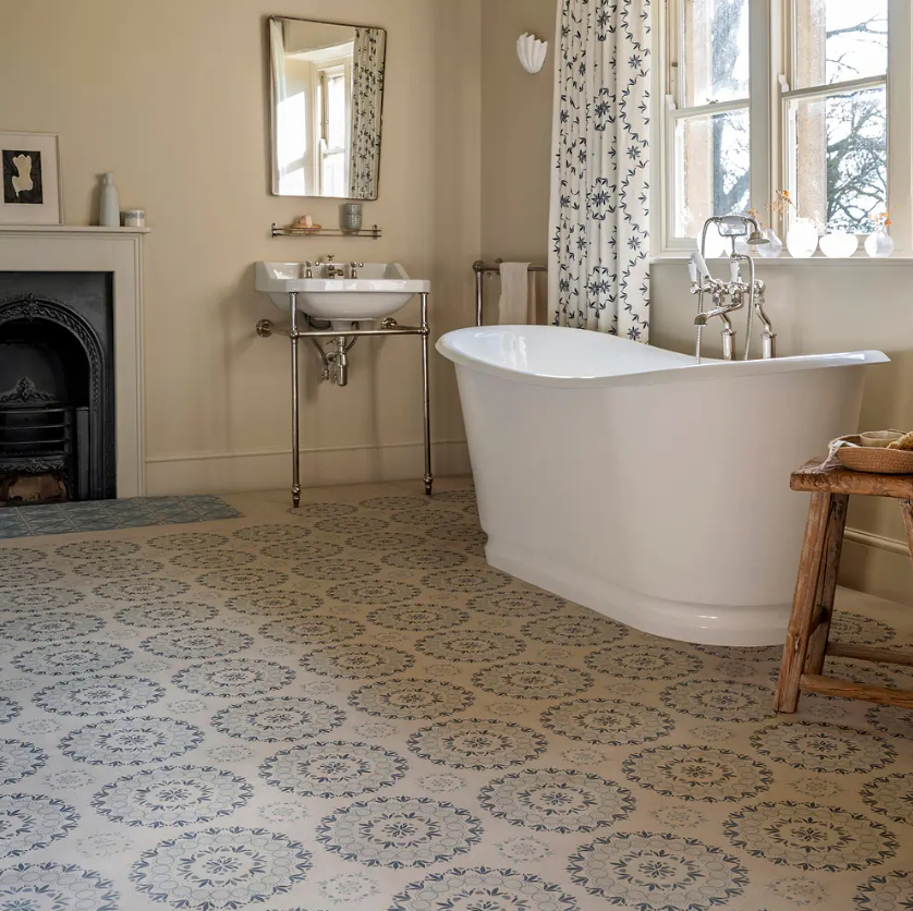 Adventuras Palma Blue Porcelain bathroom floor tiles stocked by Hyperion Tiles