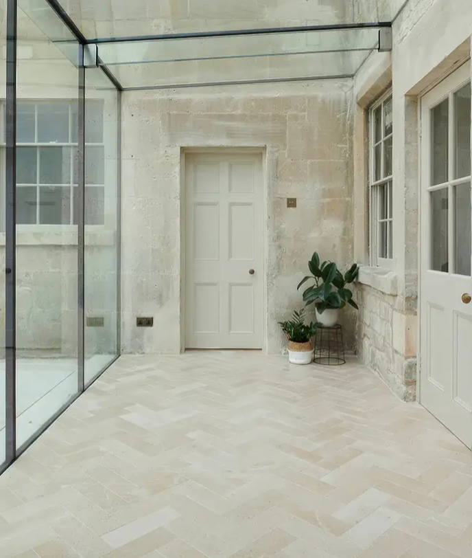 Neranjo Limestone Brick Velvet finish tiles stocked by Hyperion Tiles