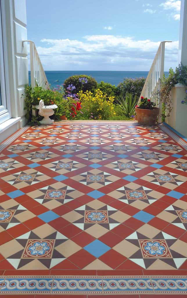 Blenheim 5-Colour tile resembles a victorian mosaic - tiles stocked by Hyperion Tiles