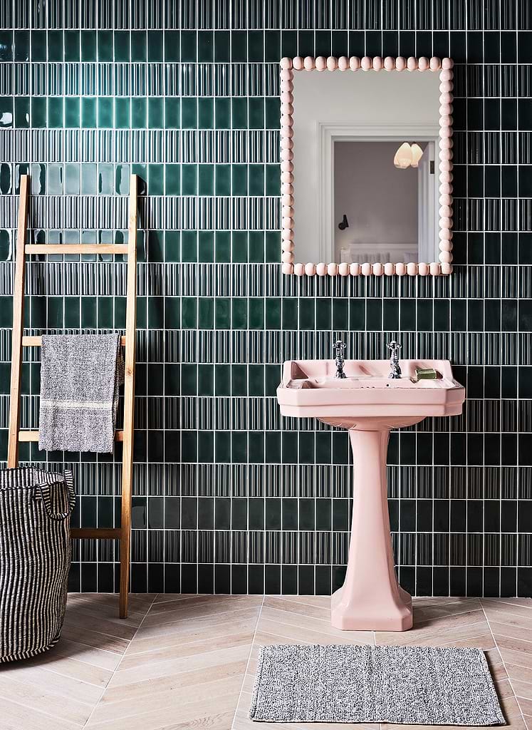 Ca' Pietra Tunstall Ceramic Royal Green Brick Tiles stocked by Hyperion Tiles