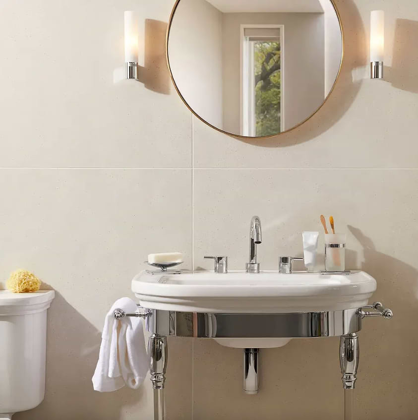 Umbrian white wall and floor tiles stocked by Hyperion Tiles
