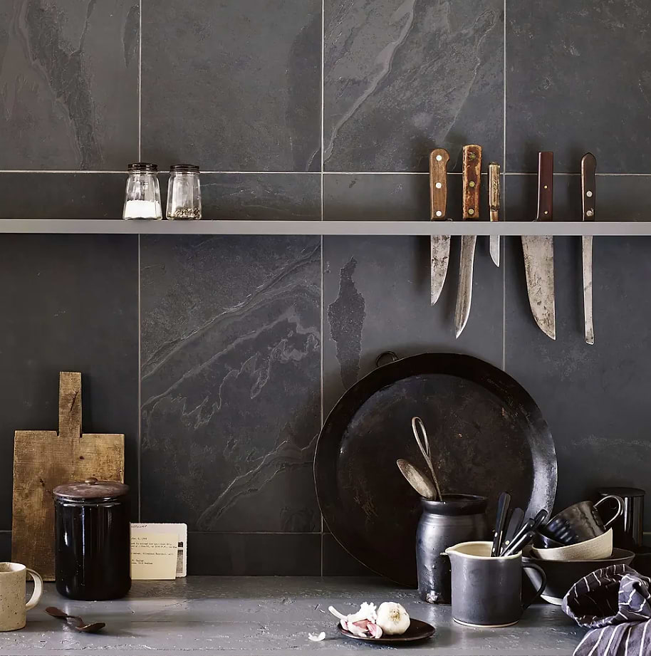 Urban Slate 40 x 40 black grey tiles for walls stocked by Hyperion Tiles
