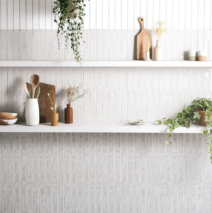 Bert &May subway tile design Skinny Livid Pale Metro available from Hyperion Tiles
