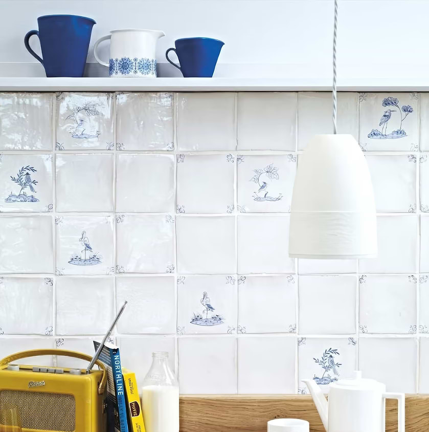 English Delft Dragonfly tiles stocked by Hyperion Tiles