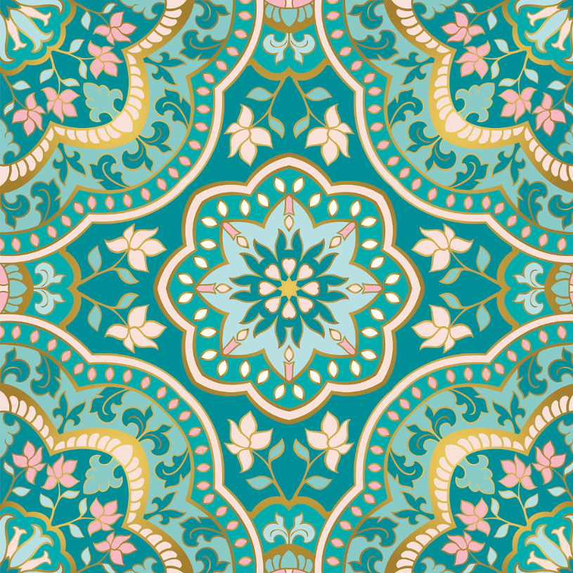 Indian Floral Manadala adds another dimension to a home stocked by Hyperion Tiles