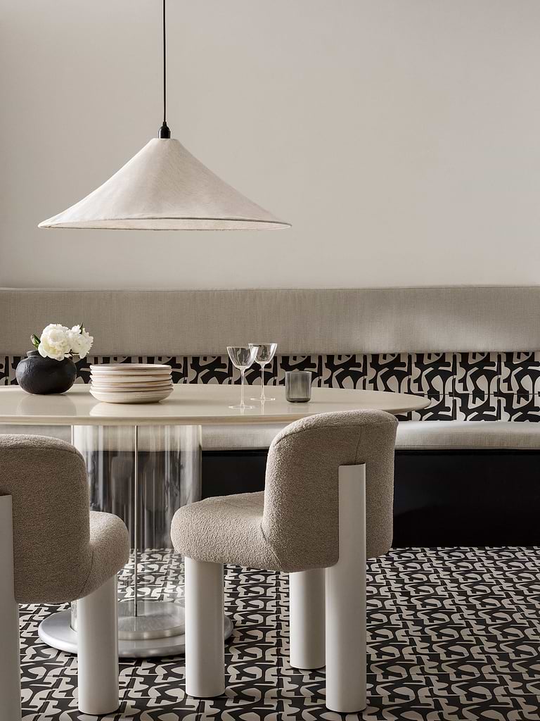 Kelly Hoppen range Puzzle Black and White flooring tiles stocked by Hyperion Tiles