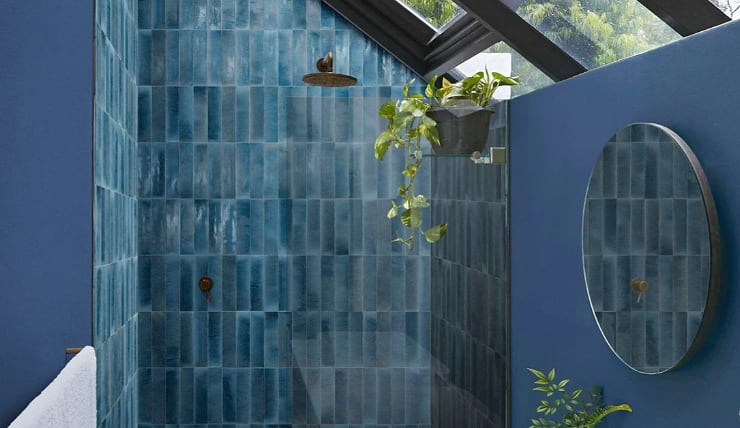 Minoli Luminous Lume Blu China high-gloss tiles